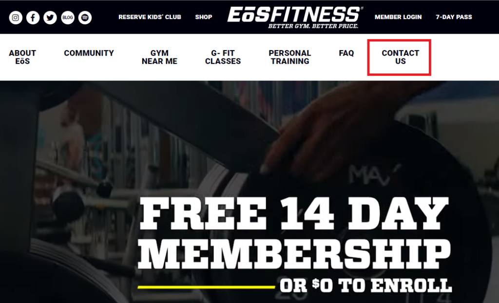 How to Contact EōS Fitness Customer Service Step 2